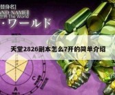 天堂2826副本怎么7开的简单介绍