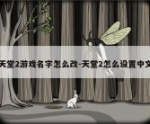 天堂2游戏名字怎么改-天堂2怎么设置中文