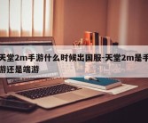 天堂2m手游什么时候出国服-天堂2m是手游还是端游